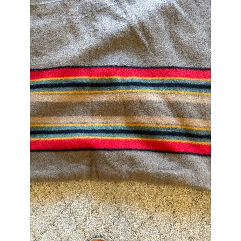 Pendleton Pottery Barn Yakima faux fur Camp Blanket Mineral Umber wool